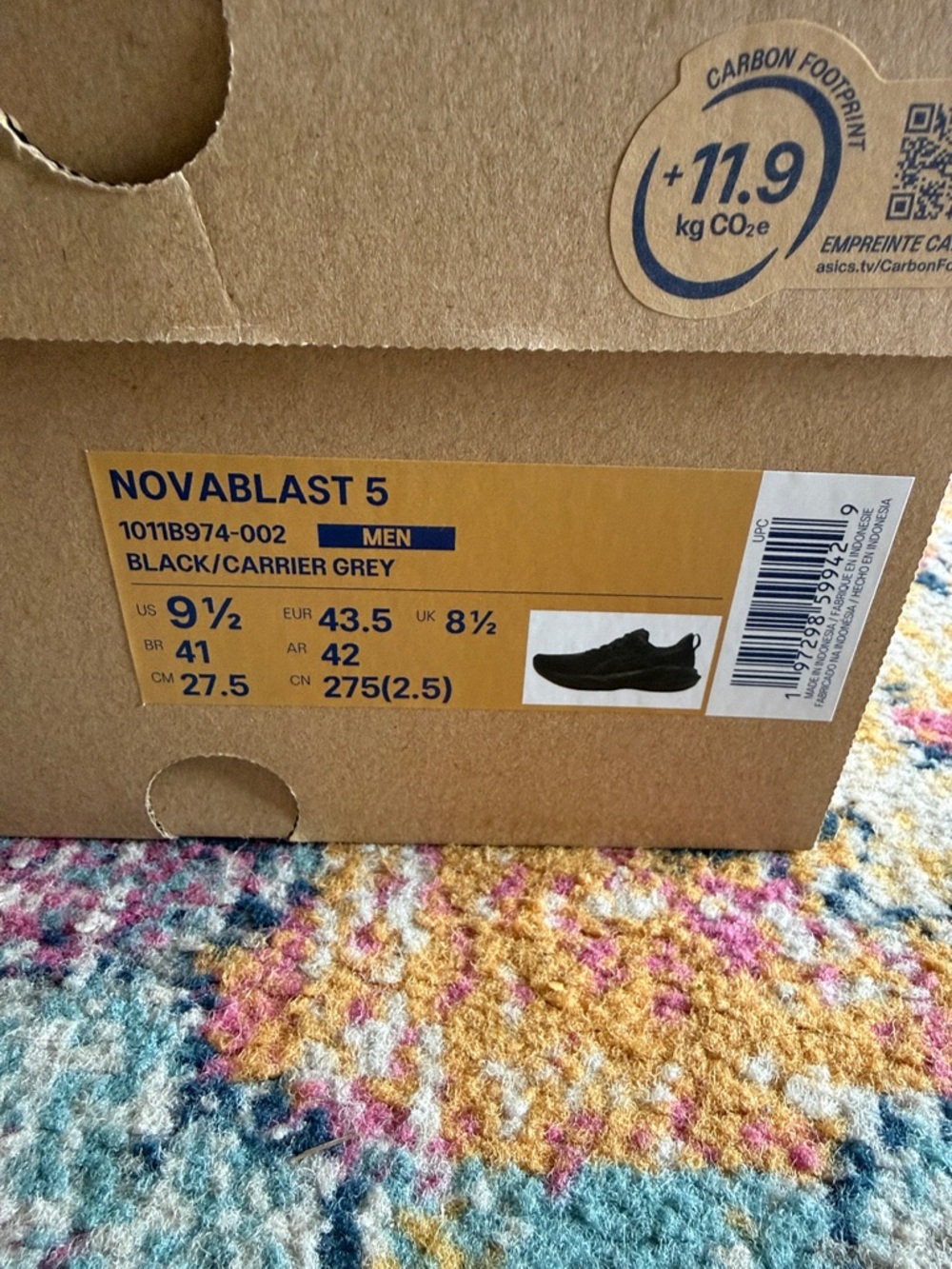 ASICS NOVABLAST 5 Men's Running Shoe - size 9.5 - Picture 2 of 4